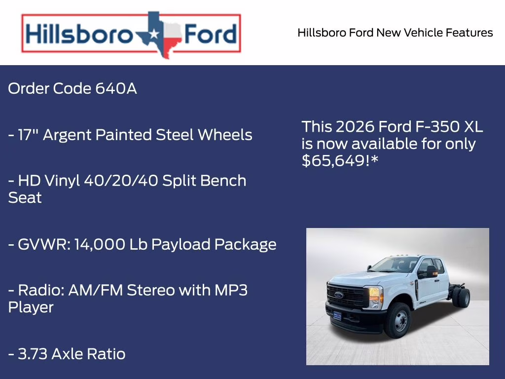 2026 Oxford White Ford Super Duty F-350 DRW XL 4X4 Chassis