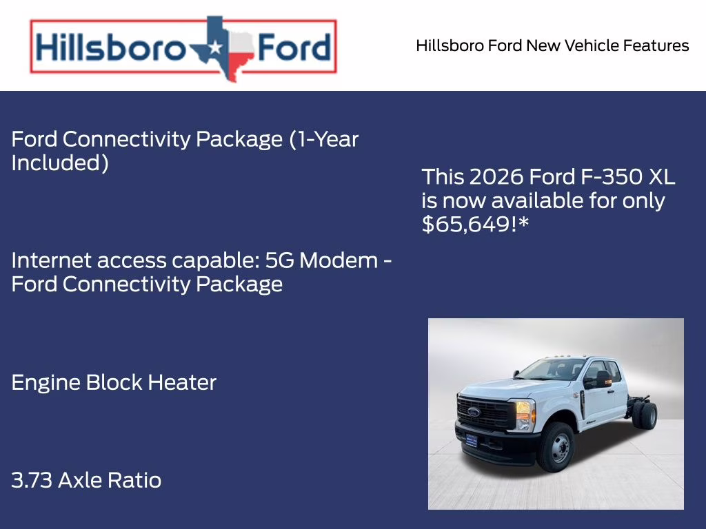 2026 Oxford White Ford Super Duty F-350 DRW XL 4X4 Chassis