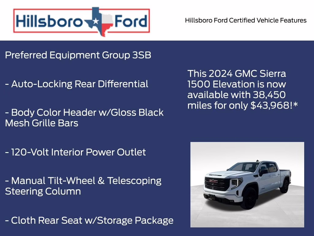 2024 Summit White GMC Sierra 1500 Elevation 4X4 Truck