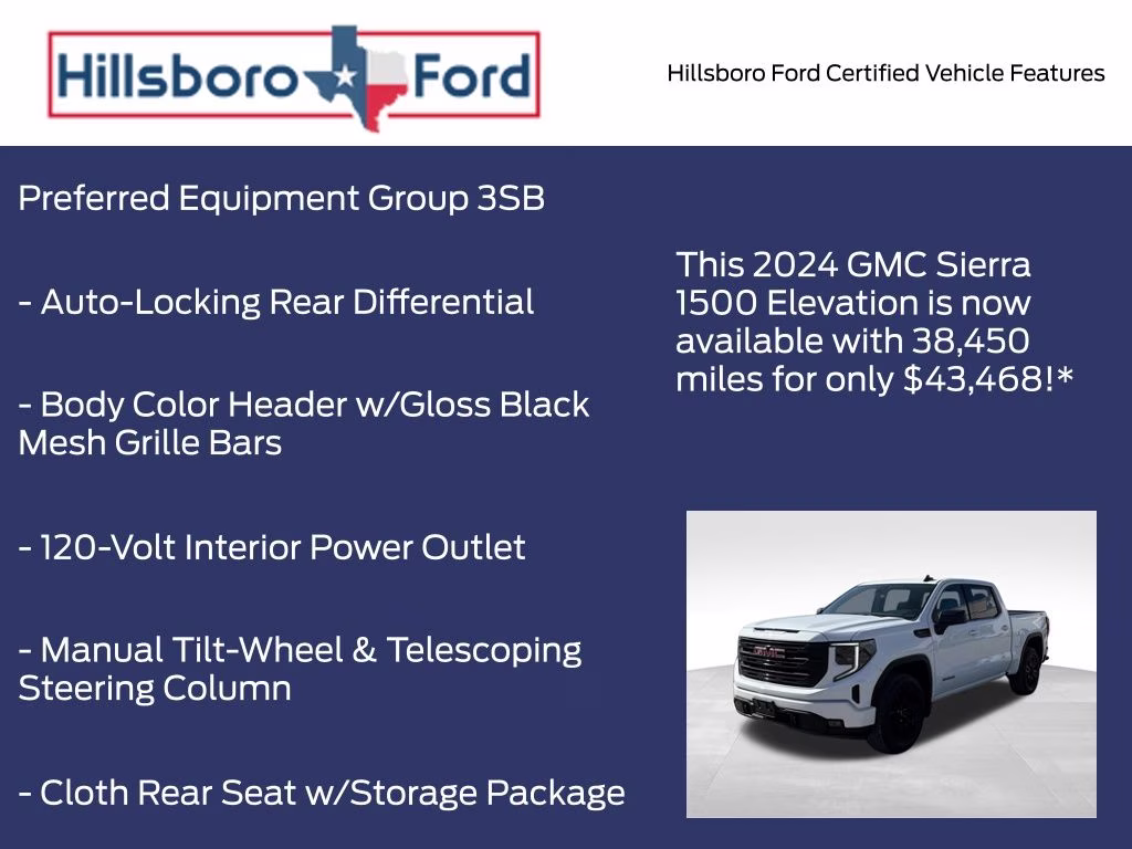 2024 Summit White GMC Sierra 1500 Elevation 4X4 Truck