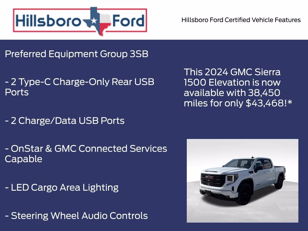 2024 Summit White GMC Sierra 1500 Elevation 4X4 Truck