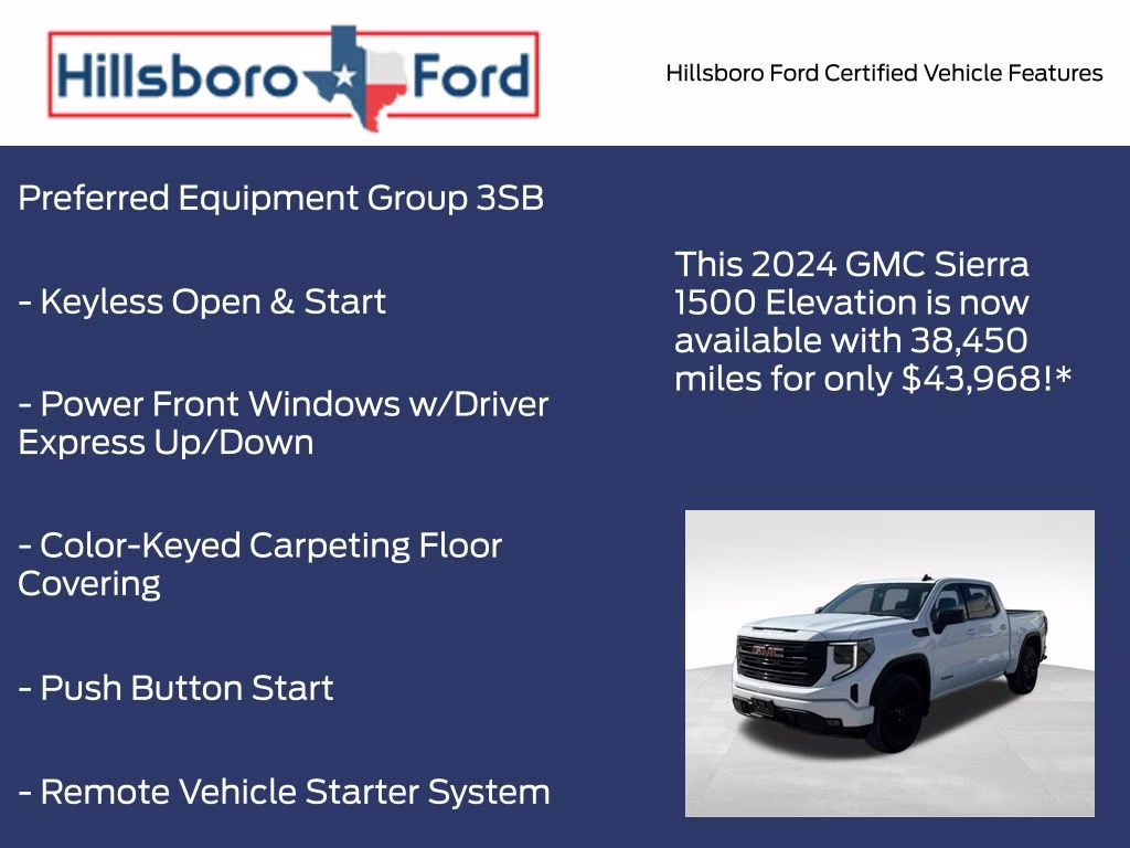 2024 Summit White GMC Sierra 1500 Elevation 4X4 Truck