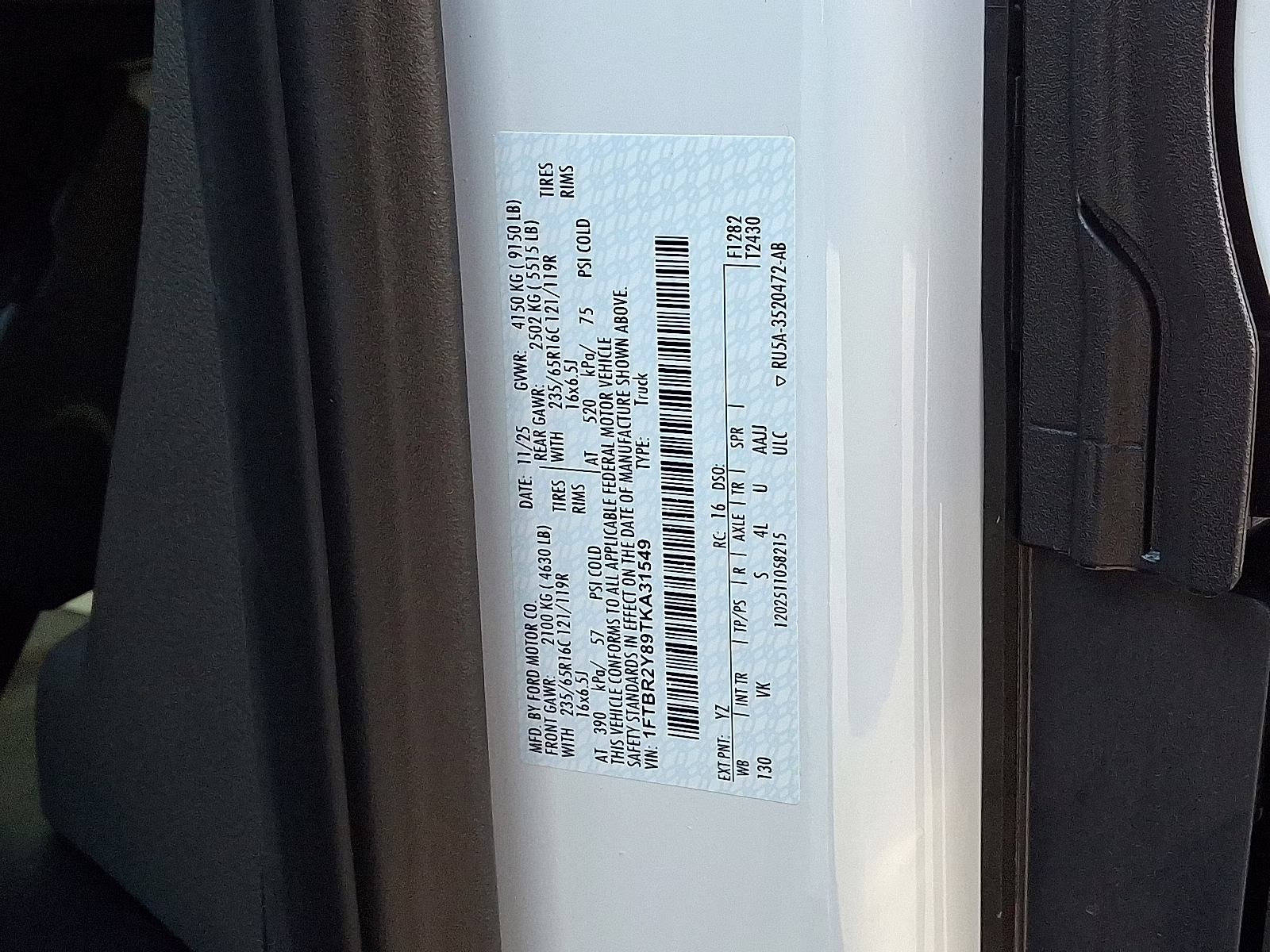 2026 Oxford White - YZ Ford Transit-250 Cargo Van Base AWD