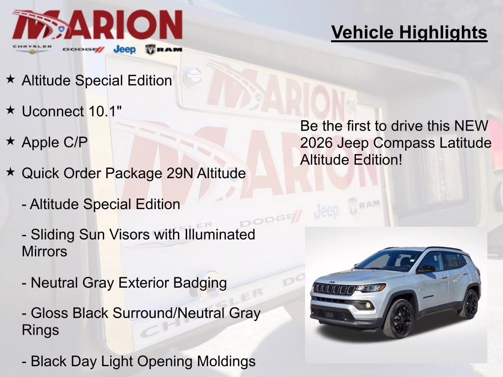 2026 Silver Zynith Metallic Clearcoat Jeep Compass Latitude 4X4 SUV