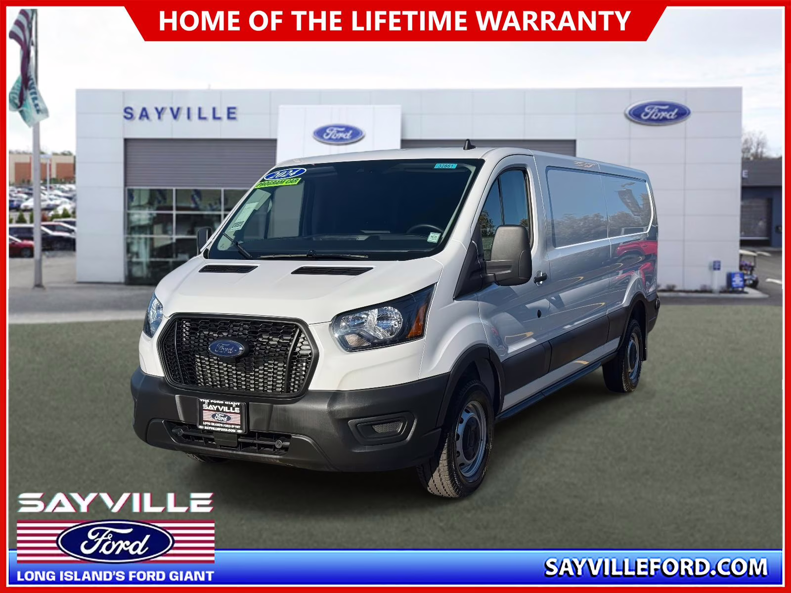 2024 White Ford Transit Cargo Van T-250 130 Low Rf 9070 GVWR RWD RWD Van