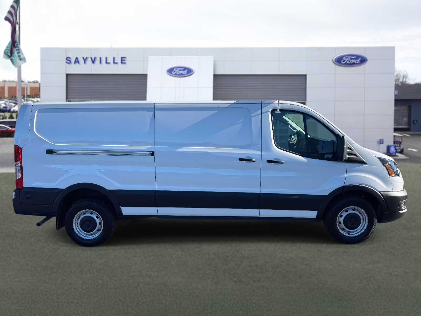 2024 White Ford Transit Cargo Van T-250 130 Low Rf 9070 GVWR RWD RWD Van