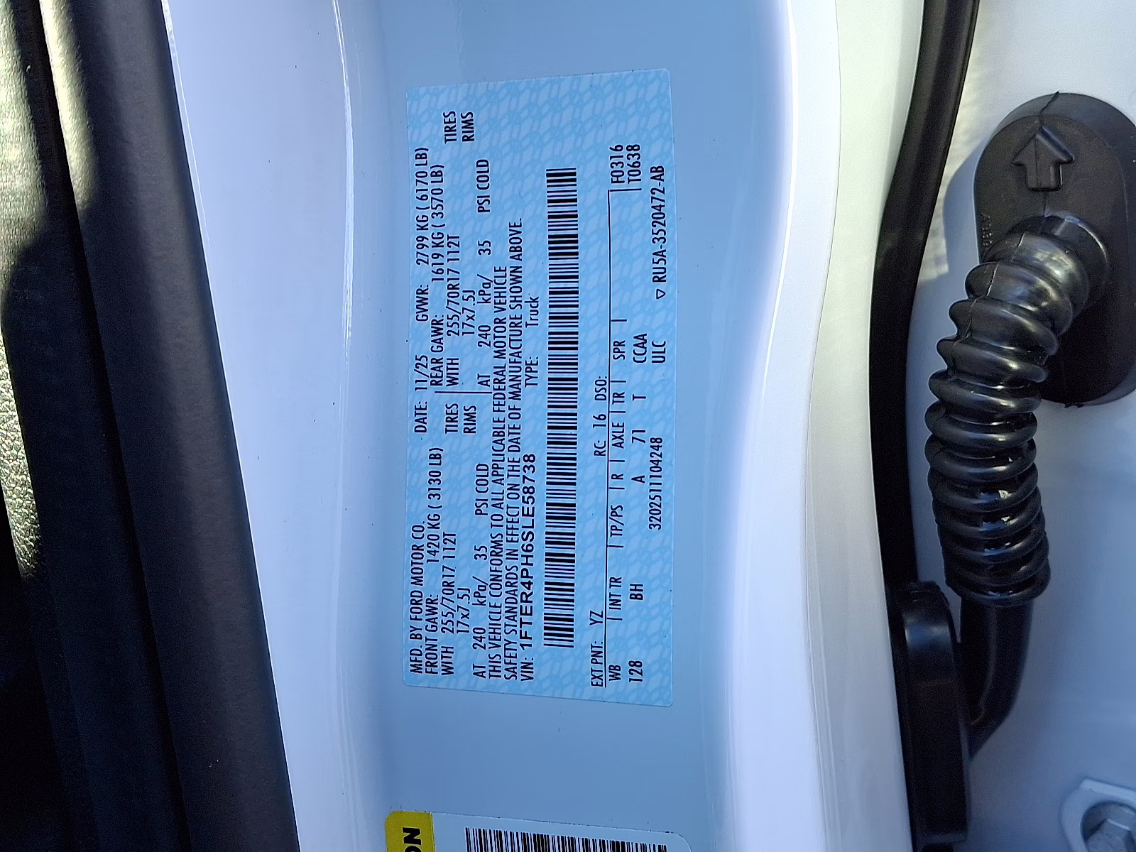 2025 Oxford White - YZ Ford Ranger XL 4X4