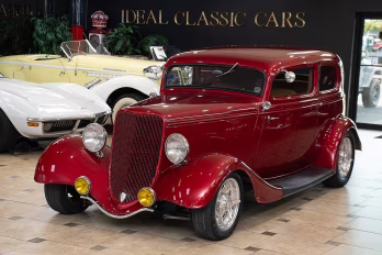 1933 Dark Red Metallic Ford Model 40 Victoria Sedan Street Rod Sedan