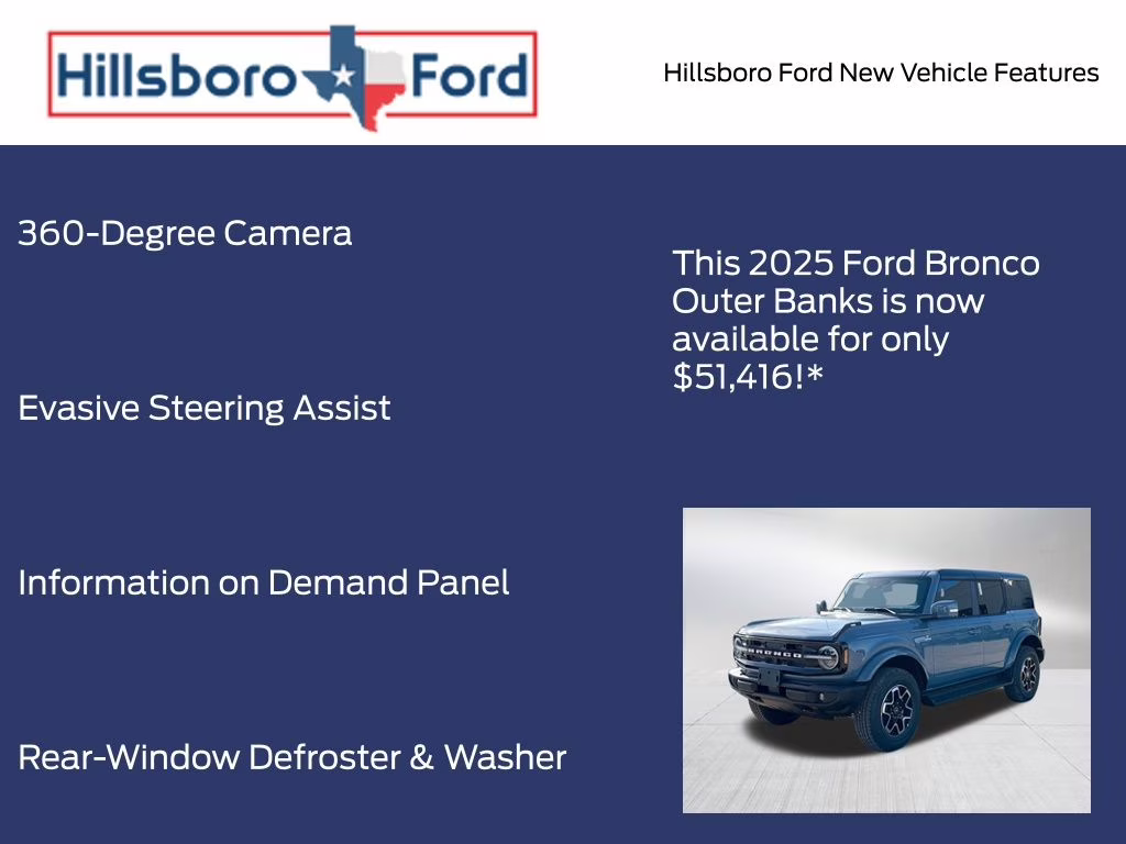 2025 Azure Gray Metallic Tri-Coat Ford Bronco Outer Banks 4X4 SUV