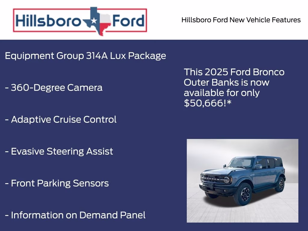2025 Azure Gray Metallic Tri-Coat Ford Bronco Outer Banks 4X4 SUV