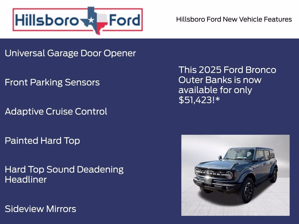 2025 Azure Gray Metallic Tri-Coat Ford Bronco Outer Banks 4X4 SUV