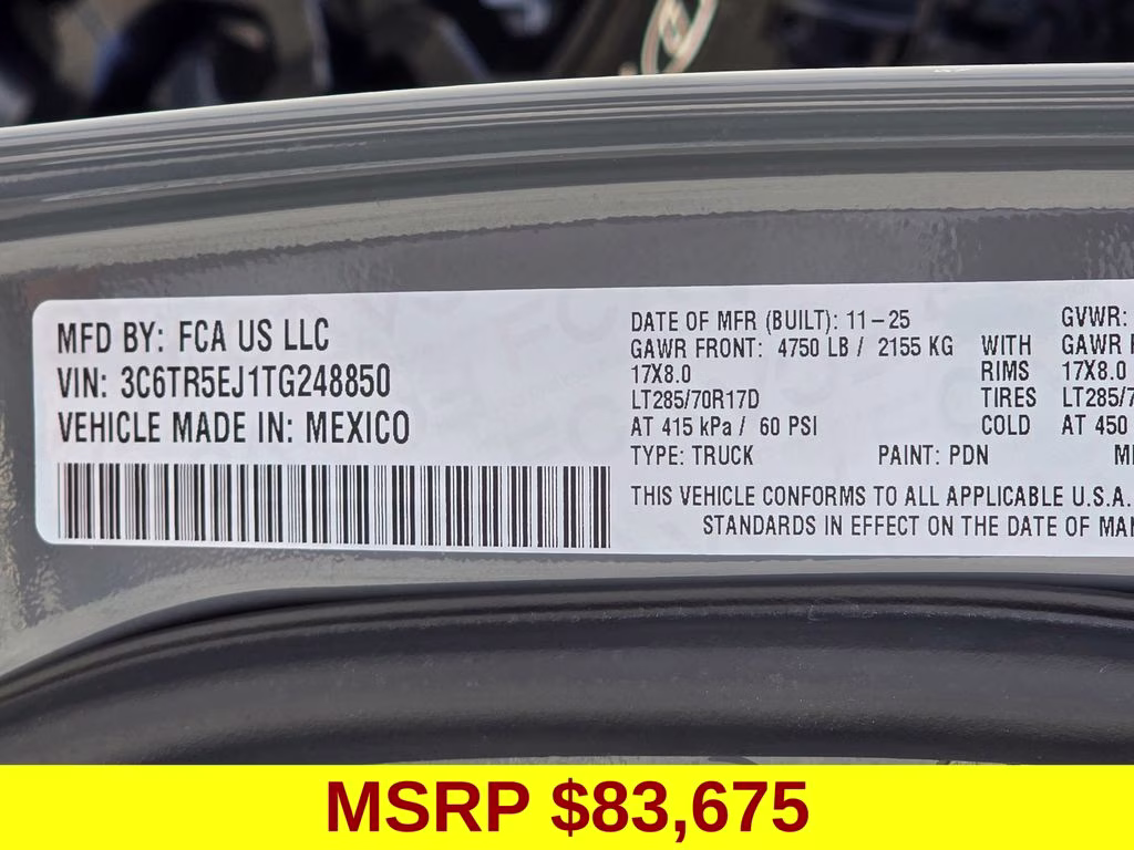 2026 Ceramic Gray Clearcoat Ram 2500 Power Wagon 4X4 Truck