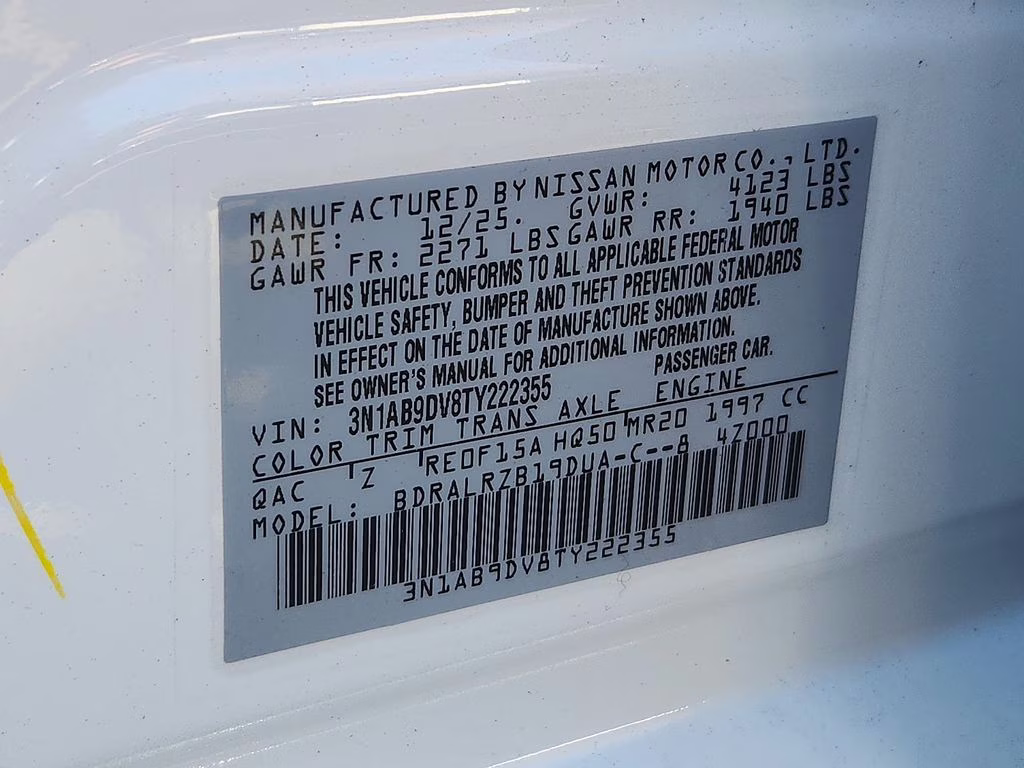 2026 Aspen White Tricoat Nissan Sentra SR FWD Sedan