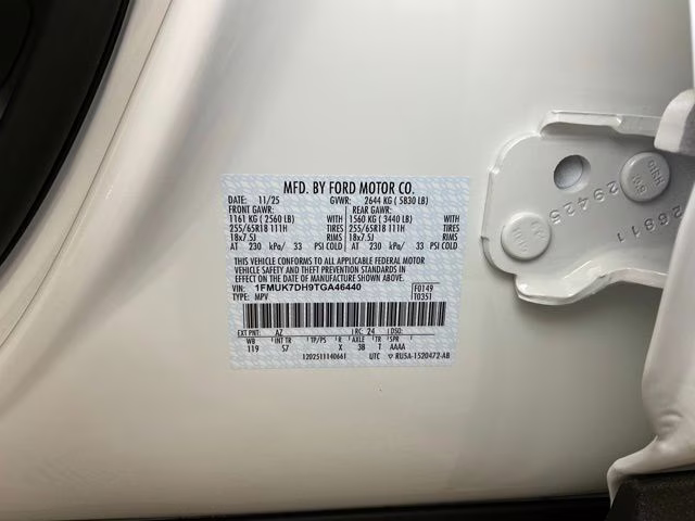 2026 White Metallic Ford Explorer Active RWD SUV