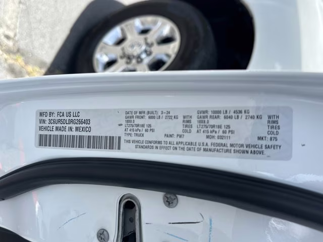 2024 Bright White Clearcoat Ram 2500 Big Horn 4X4 Truck