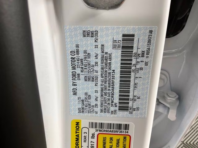 2025 Oxford White Ford Bronco Sport Badlands 4X4 SUV