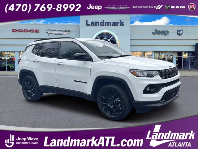 2026 Bright White Clearcoat Jeep Compass Latitude Altitude 4X4 SUV