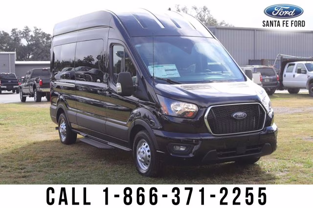 2024 Black Ford Transit Passenger Wagon XLT IN RENTAL AWD Van