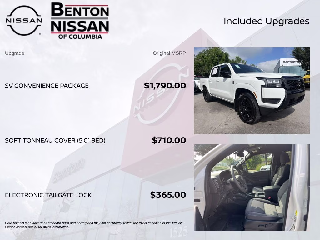 2026 Glacier White Nissan Frontier SV RWD Truck