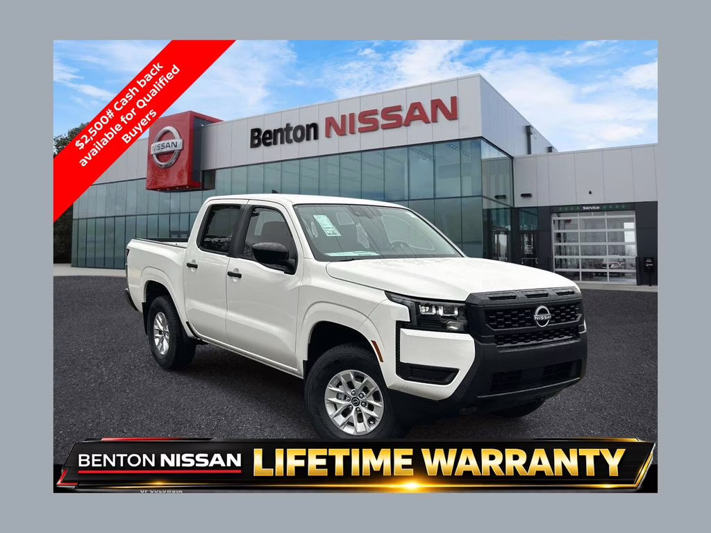 2026 Glacier White Nissan Frontier S 4X4 Truck