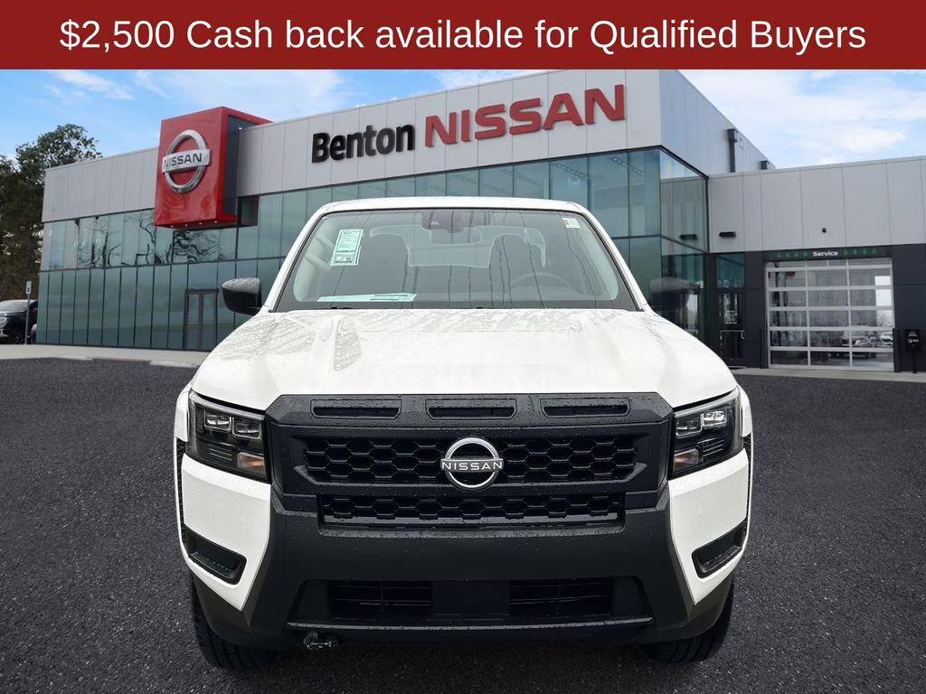 2026 Glacier White Nissan Frontier S 4X4 Truck
