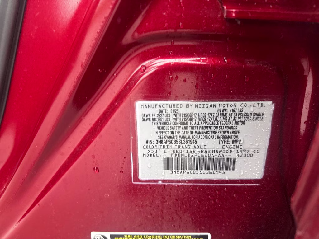 2025 Scarlet Ember Tintcoat/Super Black Nissan Kicks SV AWD SUV