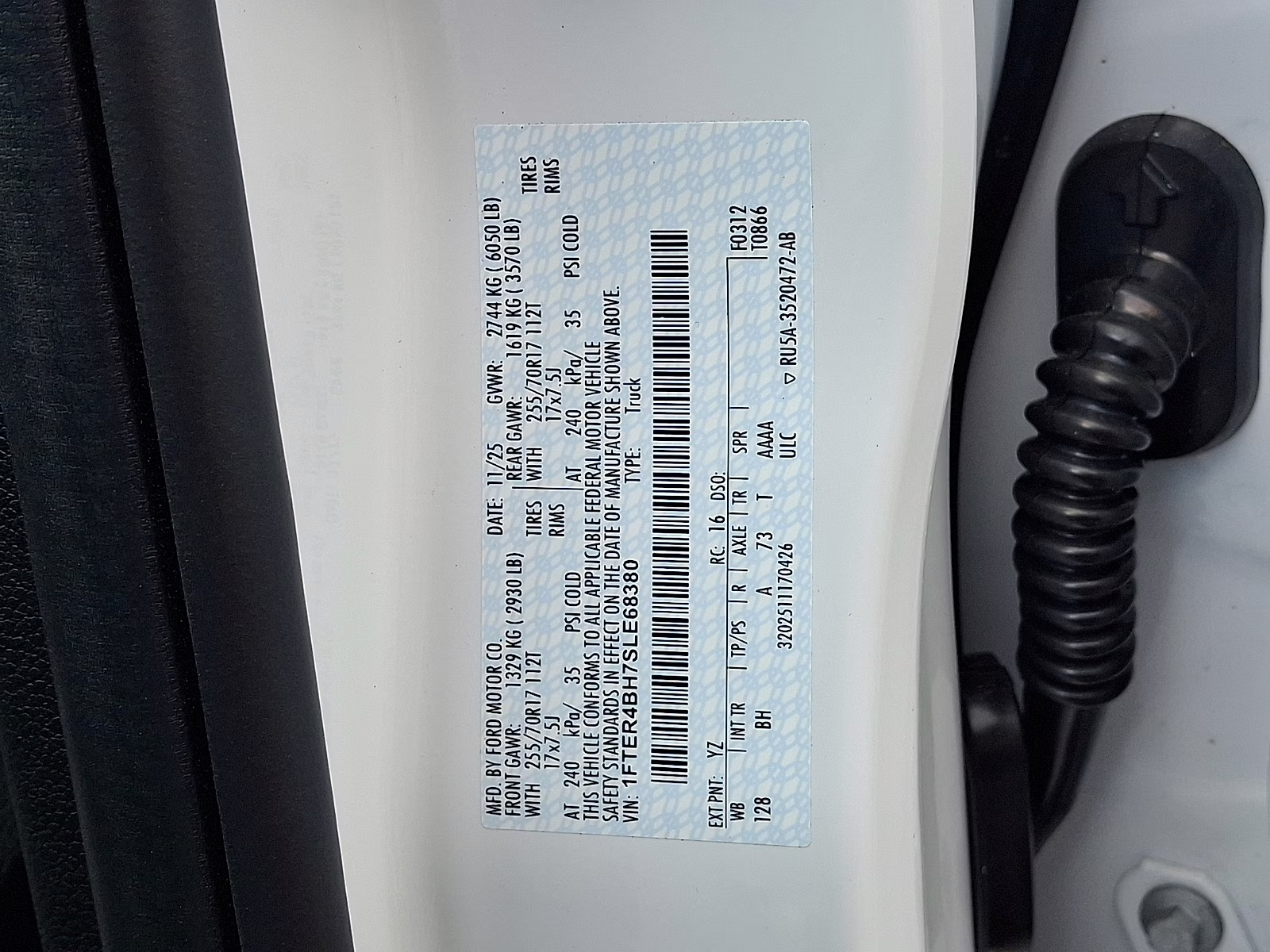 2025 Oxford White - YZ Ford Ranger XL RWD