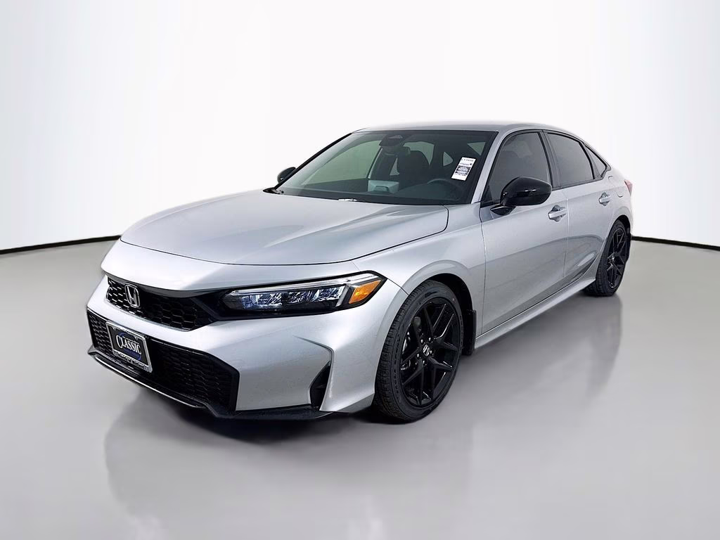 2026 Solar Silver Metallic Honda Civic Sport FWD Sedan