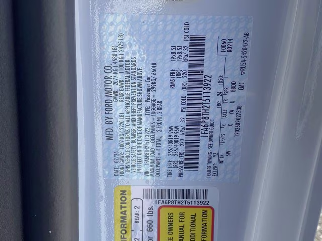 2026 Oxford White Ford Mustang EcoBoost Premium RWD Coupe