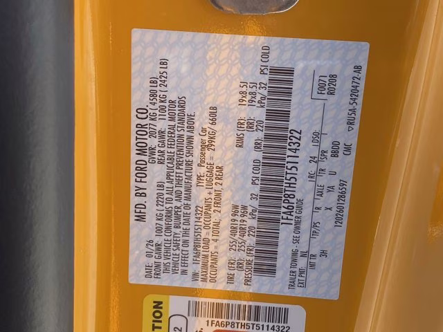 2026 Orange Fury Metallic Tri-Coat Ford Mustang EcoBoost Premium RWD Coupe