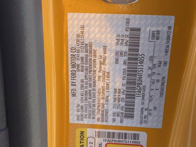 2026 Orange Fury Metallic Tri-Coat Ford Mustang EcoBoost Premium RWD Convertible