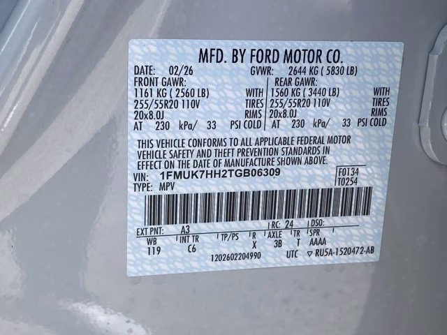 2026 Space White Metallic Ford Explorer Platinum RWD SUV