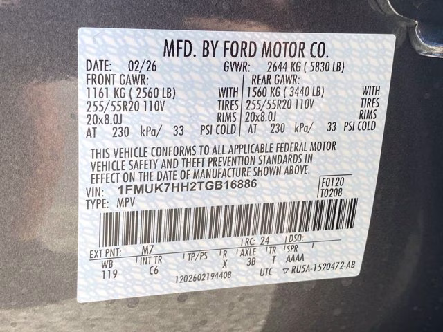 2026 Carbonized Gray Metallic Ford Explorer Platinum RWD SUV