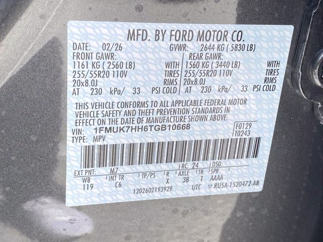 2026 Carbonized Gray Metallic Ford Explorer Platinum RWD SUV