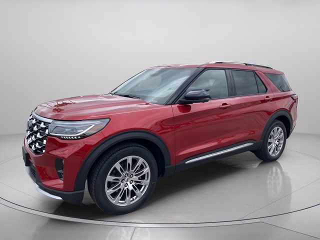 2026 Rapid Red Metallic Tinted Clearcoat Ford Explorer Platinum RWD SUV