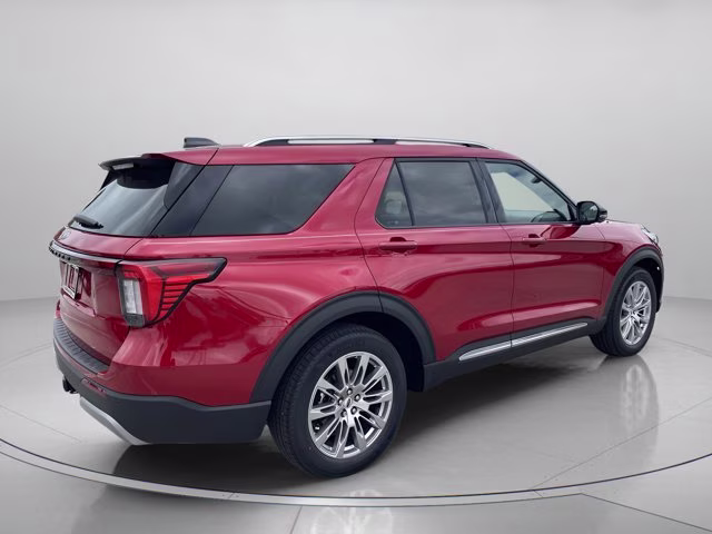 2026 Rapid Red Metallic Tinted Clearcoat Ford Explorer Platinum RWD SUV