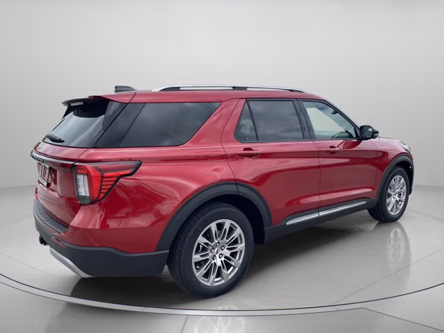 2026 Rapid Red Metallic Tinted Clearcoat Ford Explorer Platinum RWD SUV