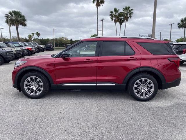 2026 Rapid Red Metallic Tinted Clearcoat Ford Explorer Platinum RWD SUV