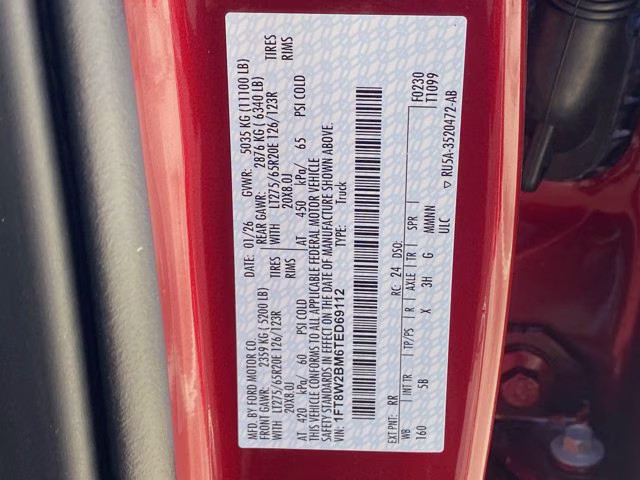 2026 Ruby Red Metallic Tinted Clearcoat Ford Super Duty F-250 SRW LARIAT 4X4 Truck
