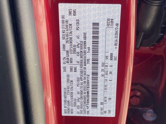 2026 Ruby Red Metallic Tinted Clearcoat Ford Super Duty F-250 SRW LARIAT 4X4 Truck