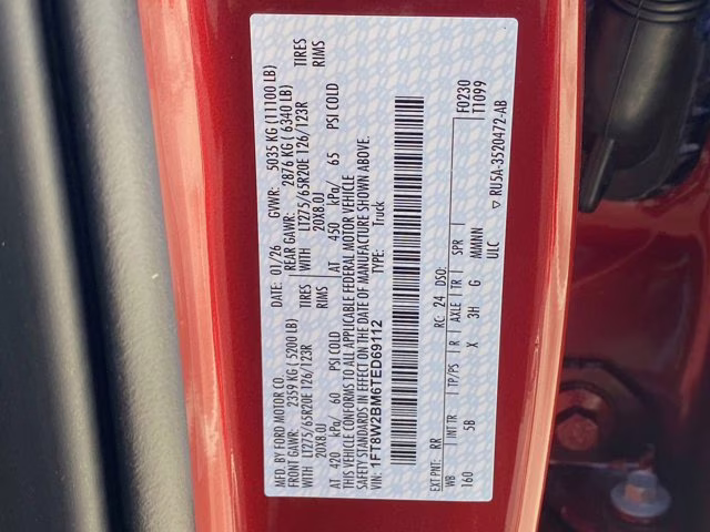 2026 Ruby Red Metallic Tinted Clearcoat Ford Super Duty F-250 SRW LARIAT 4X4 Truck