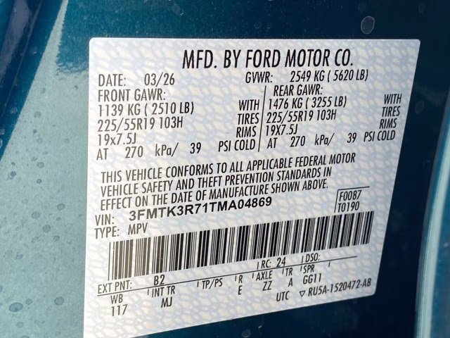 2026 Adriatic Blue Metallic Ford Mustang Mach-E Premium RWD SUV