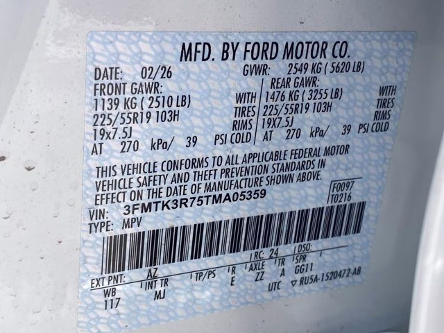 2026 Star White Metallic Tri-Coat Ford Mustang Mach-E Premium RWD SUV