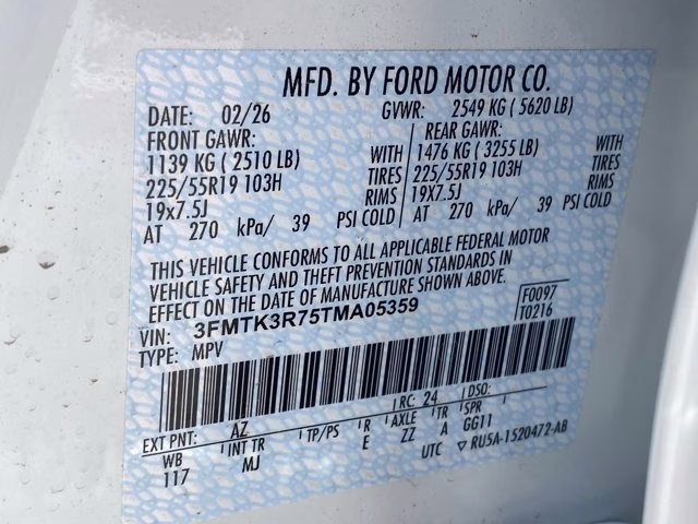 2026 Star White Metallic Tri-Coat Ford Mustang Mach-E Premium RWD SUV