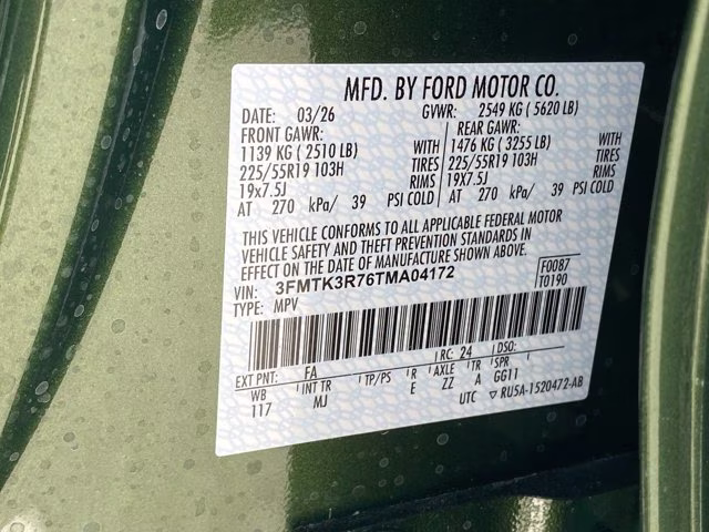 2026 Eruption Green Metallic Ford Mustang Mach-E Premium RWD SUV