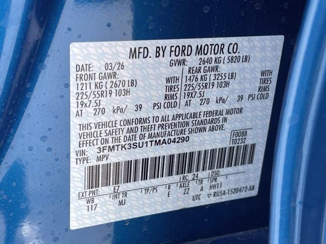2026 Velocity Blue Metallic Ford Mustang Mach-E Premium AWD SUV