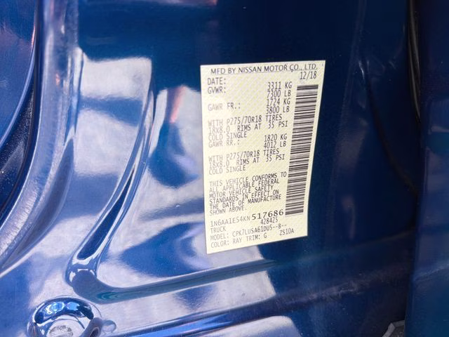 2019 Deep Blue Pearl Metallic Nissan Titan PRO-4X 4X4 Truck