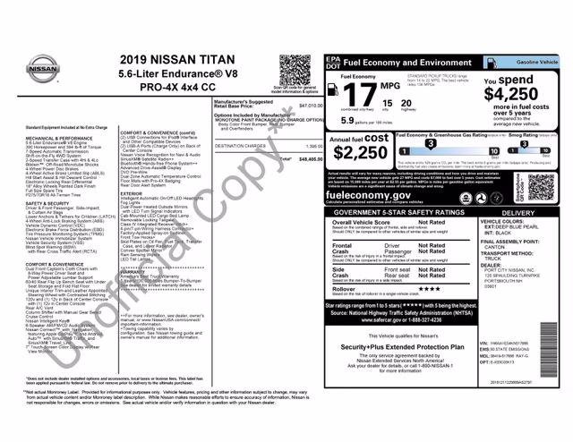 2019 Deep Blue Pearl Metallic Nissan Titan PRO-4X 4X4 Truck