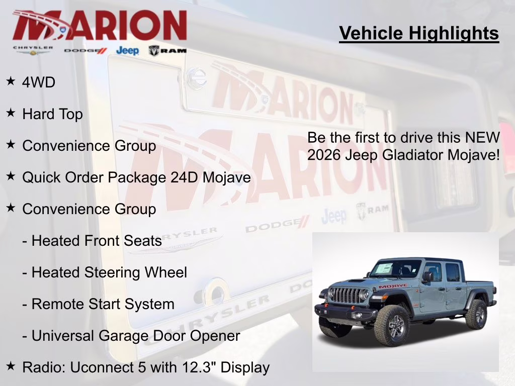 2026 Anvil Clearcoat Jeep Gladiator Mojave 4X4 Truck