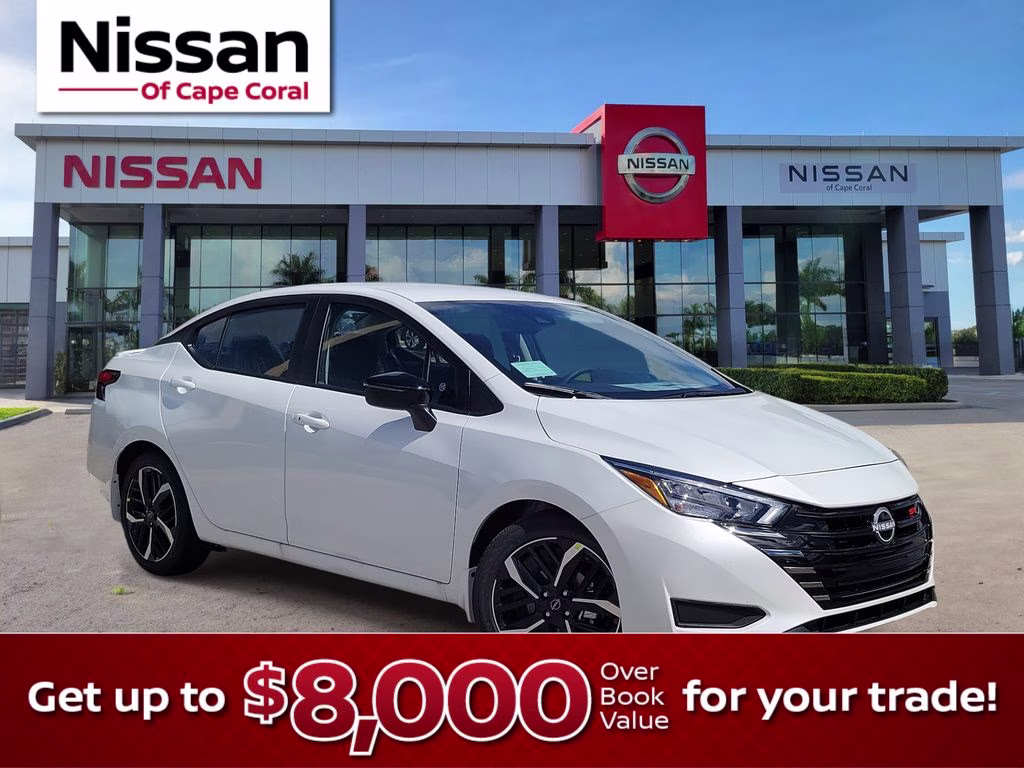 2025 Aspen White Tricoat Nissan Versa 1.6 SR FWD Sedan